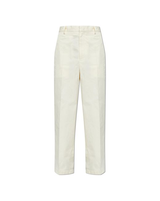 Jil Sander White Straight-Leg Cotton Trousers for men