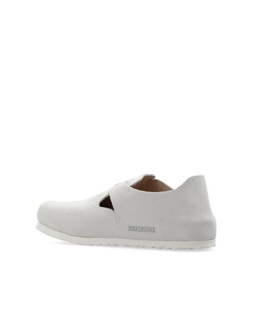 Birkenstock White 'london Bs' Suede Shoes,