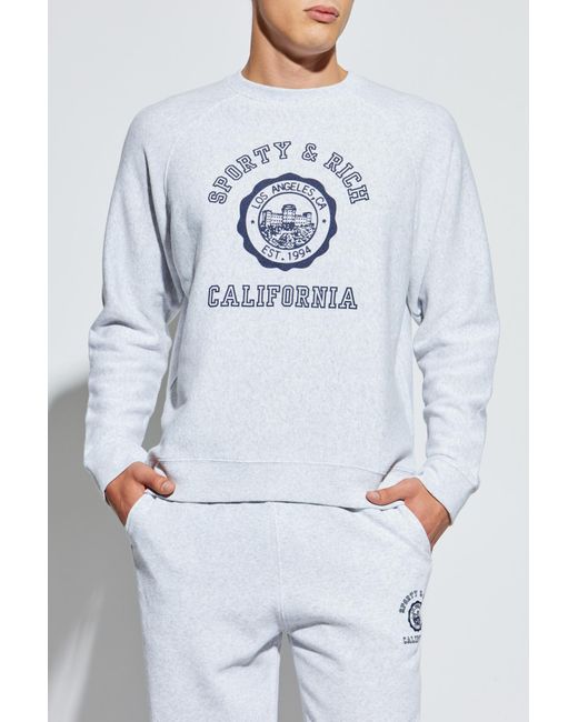 Sporty & Rich Blue Sweatshirt With Print