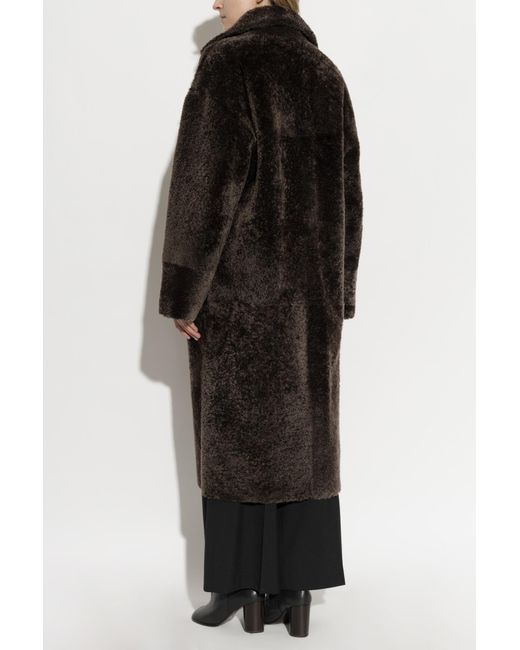 Arma Black Reversible Shearling Coat 'Ines'