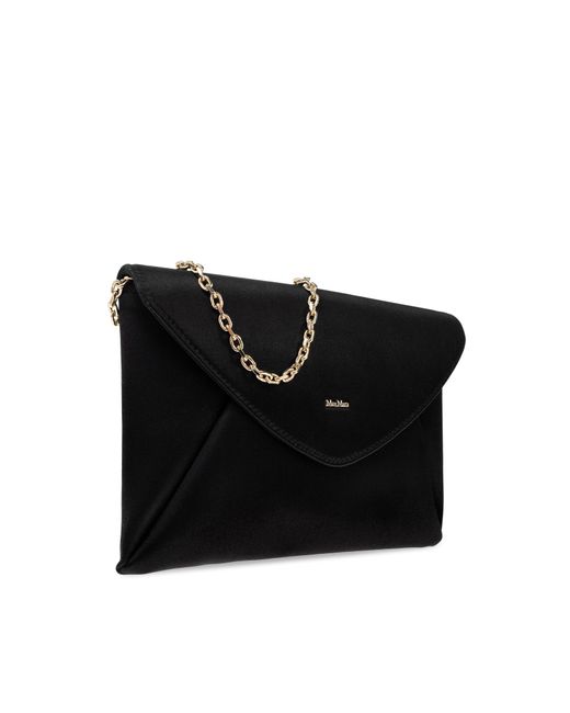 Max Mara Black Satin Clutch 'Envelope'