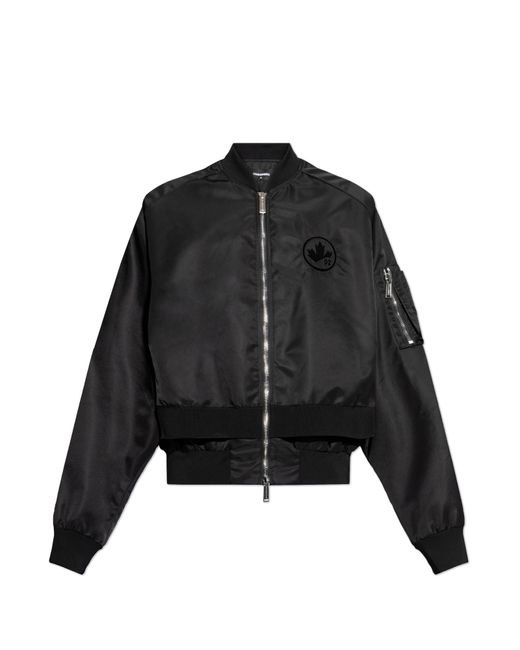 DSquared² Black Bomber Jacket With Vintage Effect for men