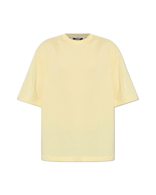 Jacquemus Yellow T-Shirt "Rond Carre" for men