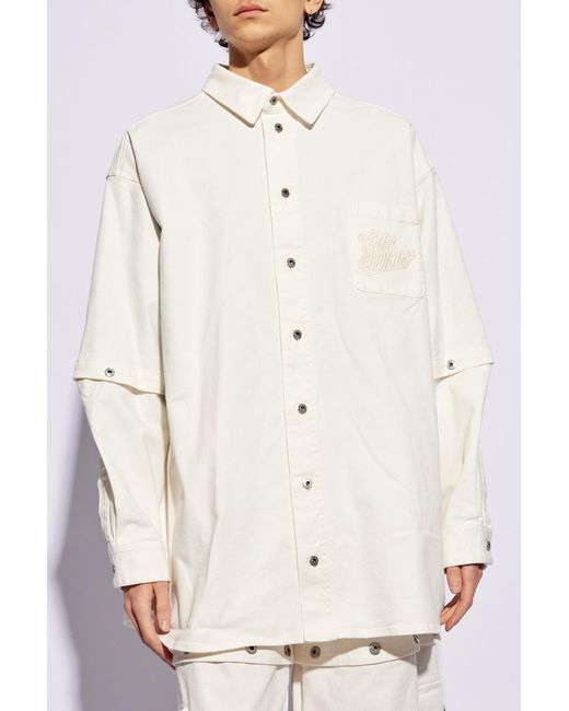 Off-White c/o Virgil Abloh White Denim Shirt With Logo, for men