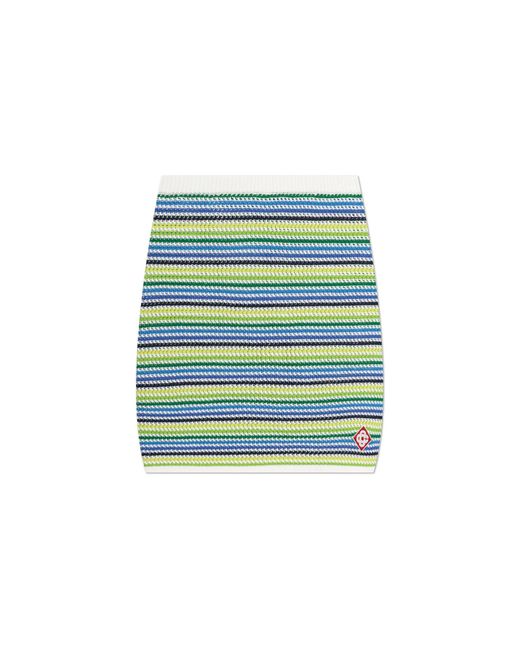 Casablanca Green Skirt With Logo Patch