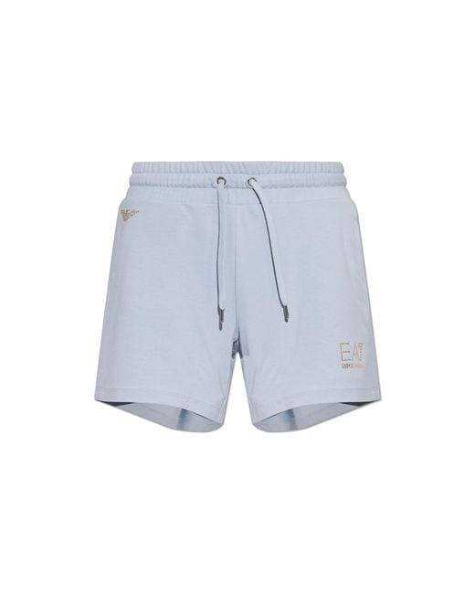 EA7 Blue Logo Sweat Shorts