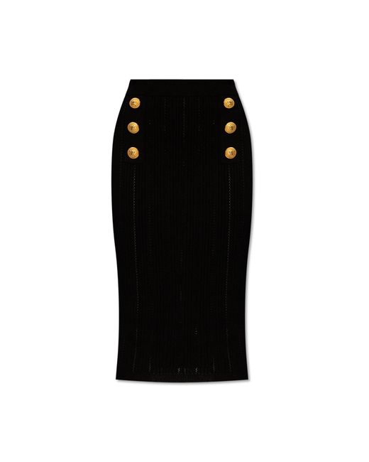 Balmain Black Striped Skirt,