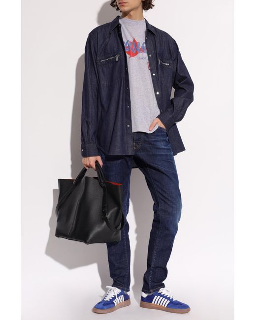 DSquared² Gray T-Shirt With Logo for men