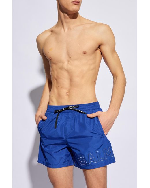 Balmain Blue Swim Shorts for men