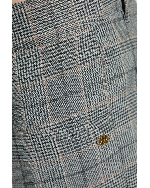 Amiri Gray Plaid Patterned Trousers for men