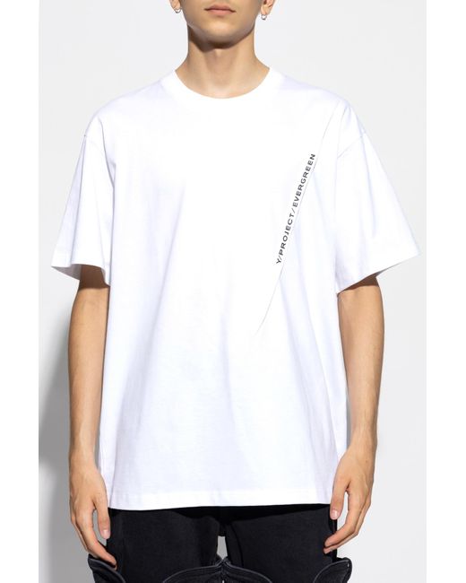 Y. Project White T-Shirt With Printed Logo for men