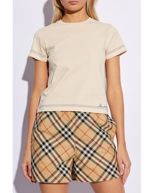 Burberry Natural T-Shirt With Logo