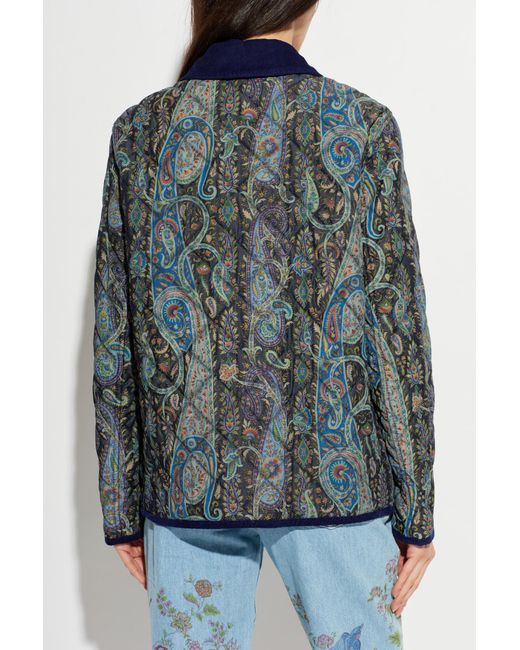 Etro Blue Insulated Jacket With Pockets