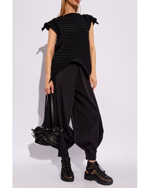 Pleats Please Issey Miyake Blue Ribbed Trousers