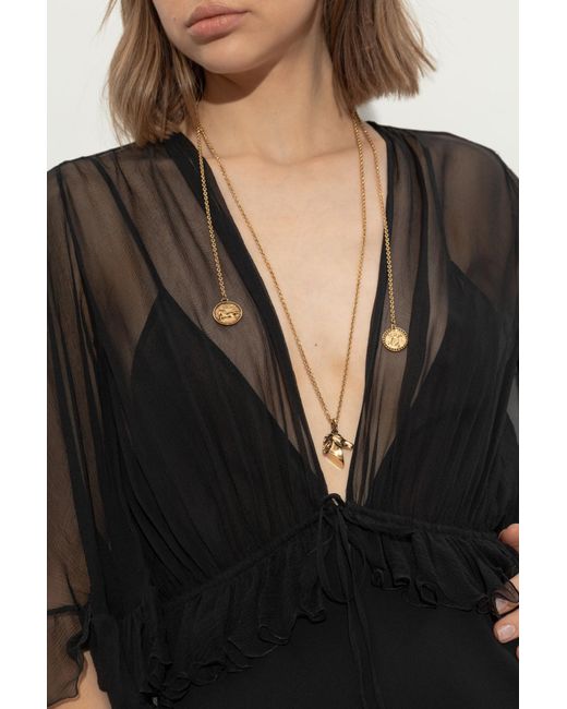 Chloé Metallic Pendant Necklace