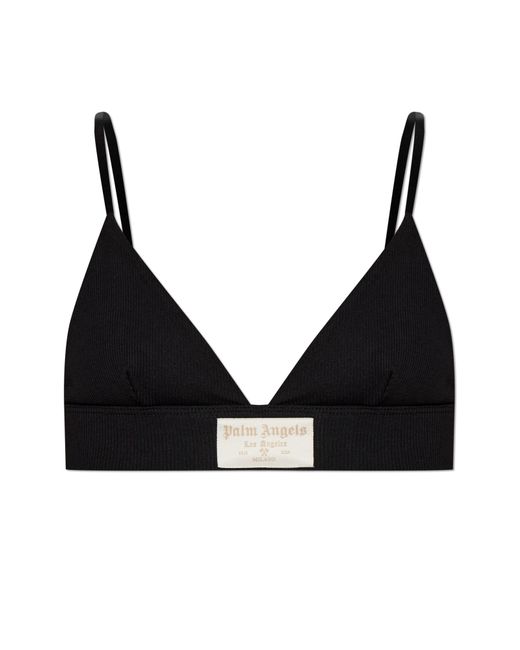 Palm Angels Black Cotton Bra