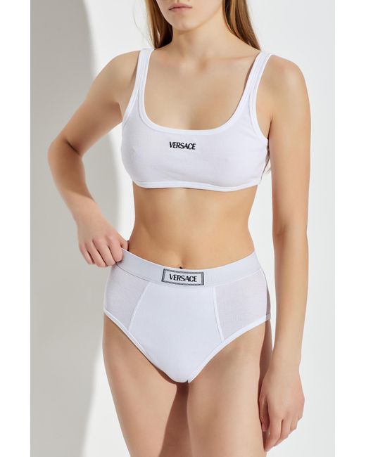 Versace White Logo Bra