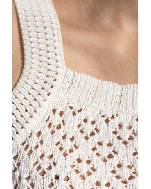 Maison Kitsuné White Knitted Top