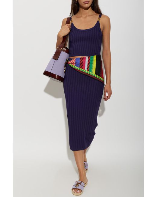 Versace Blue Short Strappy Top