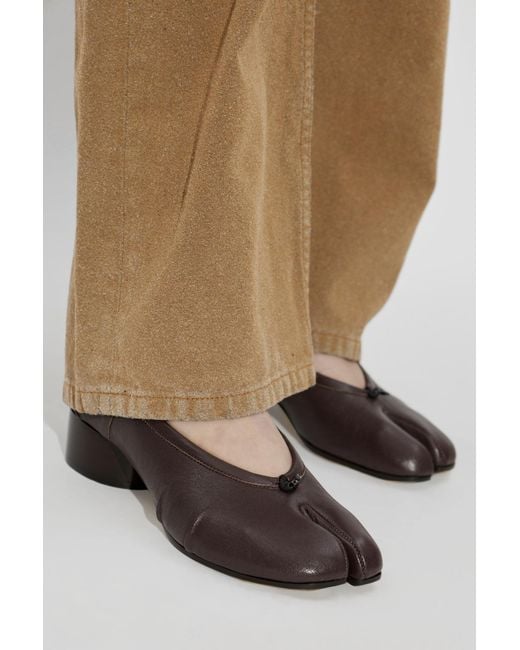 Maison Margiela Brown Heeled Shoes With 'Tabi' Cut-Out