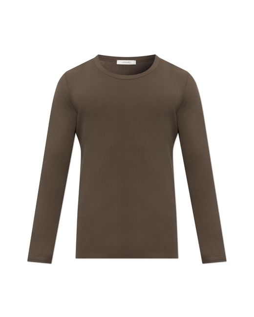 Lemaire Brown Ribbed Long Sleeve Top for men