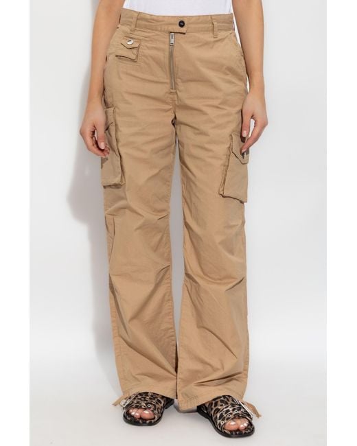 【関税&送料込み】Ganni Organic Cotton Cargo Trousers Ganni Cargo Pants in White | Lyst