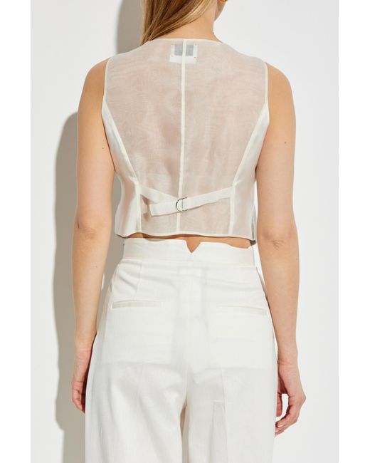 Forte Forte White Vest With Pockets