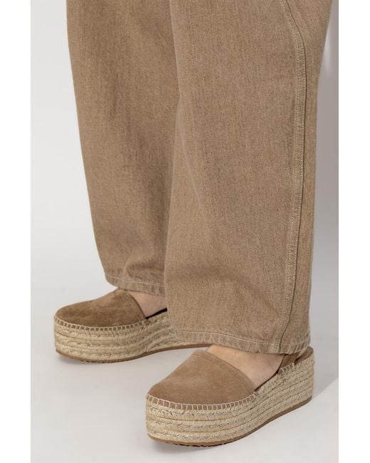 Gianvito Rossi Natural Suede Platform Shoes