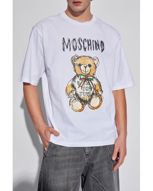 Moschino White T-shirt With Logo, for men