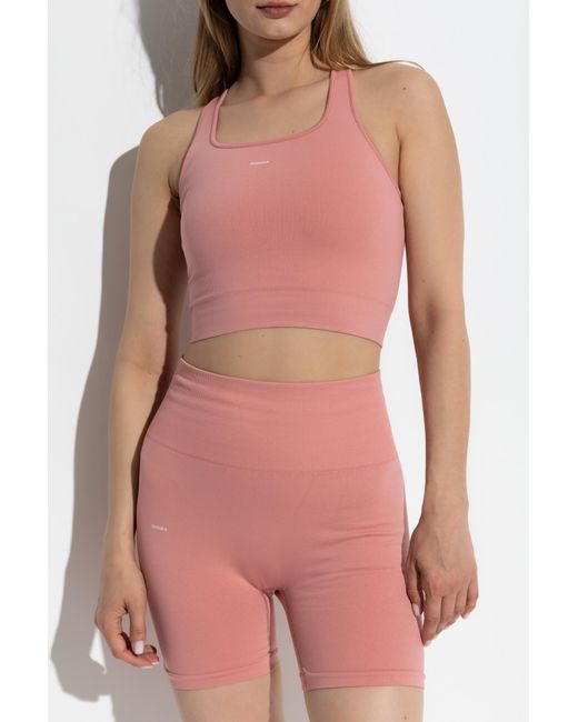 PANGAIA Pink Compression Top With Logo