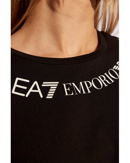 EA7 Black T-Shirt With Logo