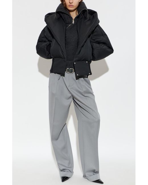 The Attico Black Insulated Jacket With Hood