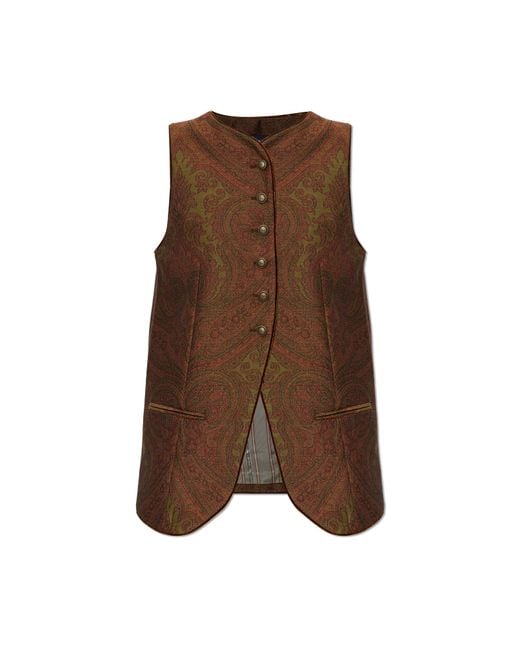 Etro Brown Patterned Vest