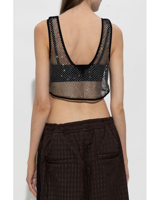 adidas Originals Two-layer Crop Top in Black | Lyst