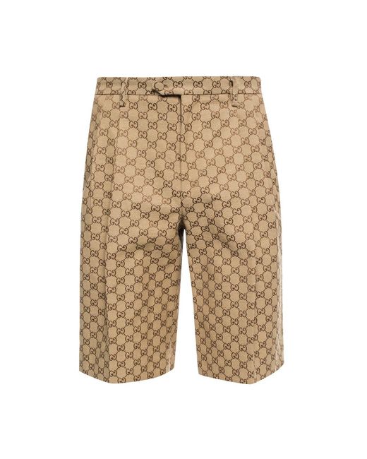 Gucci Natural Gg Canvas Shorts for men