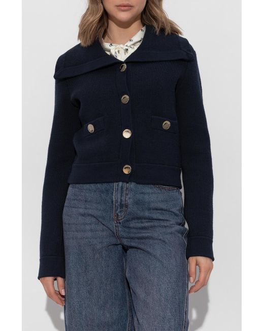 Self-Portrait Blue Cardigan With Pockets