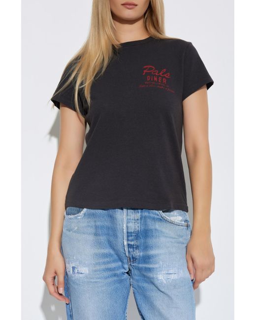 Re/done Blue T-Shirt With Print