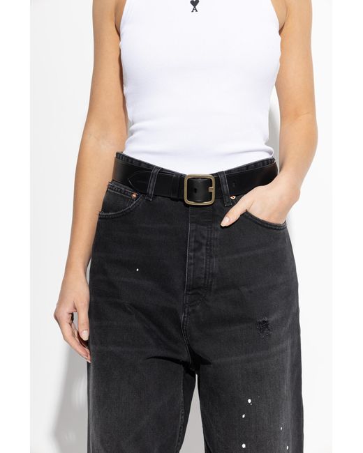 DSquared² Black Leather Belt