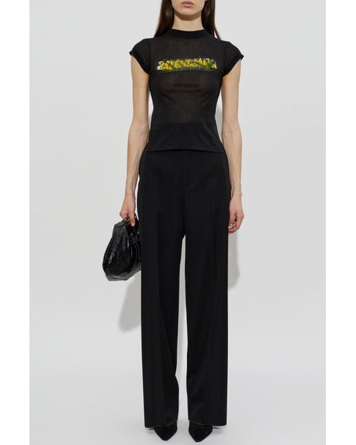 Balenciaga Black Asymmetrical Cut T-Shirt