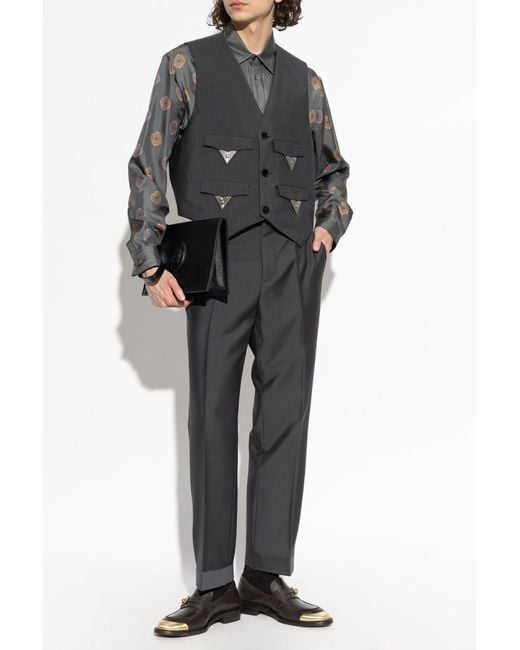Versace Black Creased Trousers for men