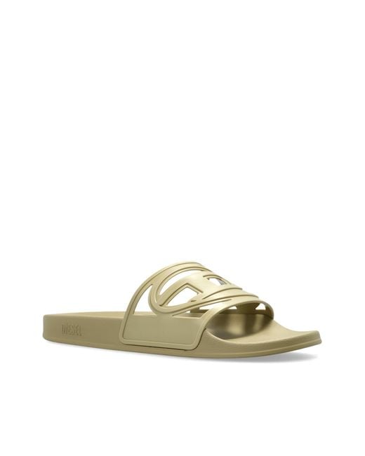 DIESEL Green Rubber Flip-Flops "Sa-Clyde" for men