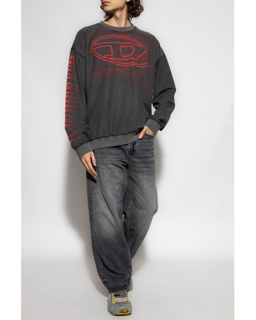 DIESEL Gray Sweatshirt -Boxt-T1" for men