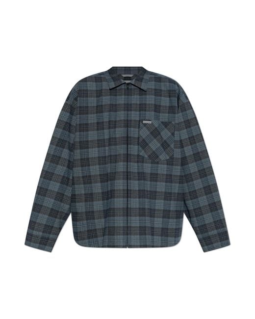 Balenciaga Blue Insulated Jacket With Logo for men