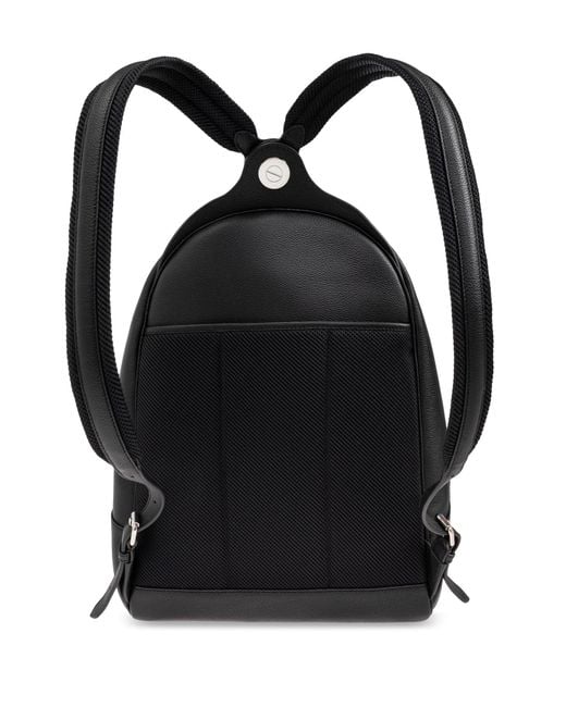 Fendi Black Leather Backpack With Logo for men
