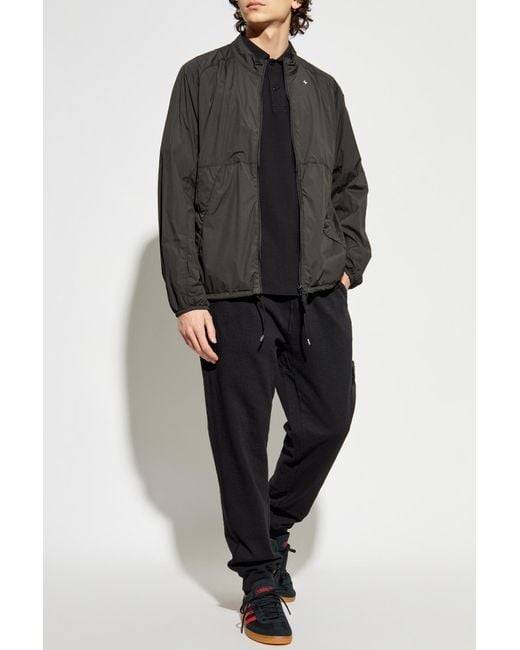 Stone Island Black Jacket With Stand-Up Collar for men