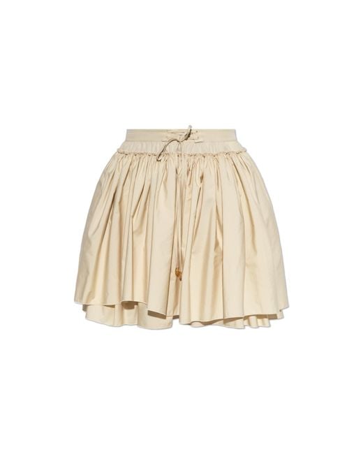 Loewe Natural Cotton Skirt With Draping