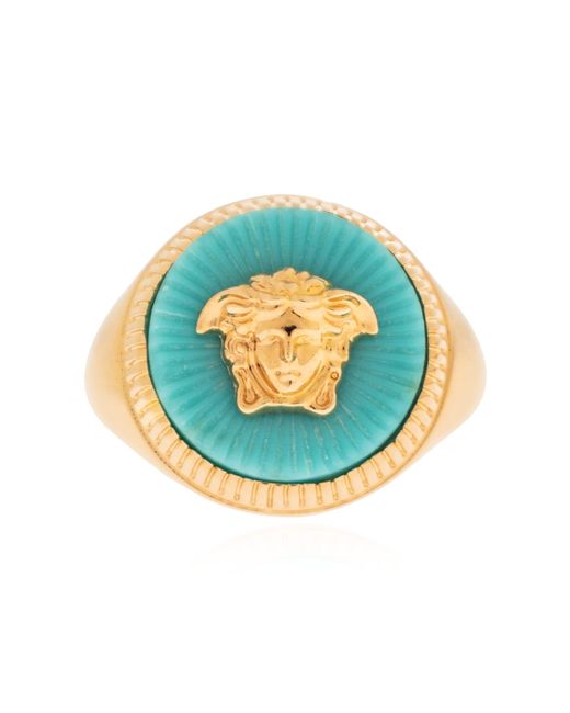 Versace Blue Medusa Head Ring,