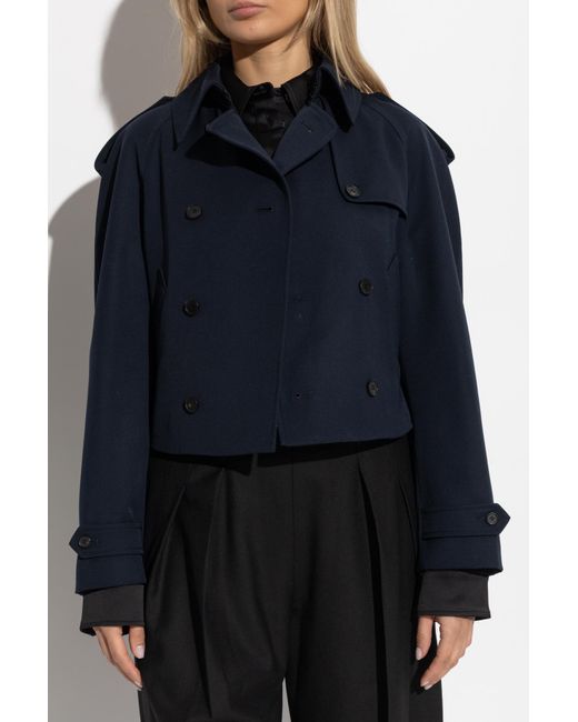 Alexander McQueen Blue Short Double-Breasted Jacket