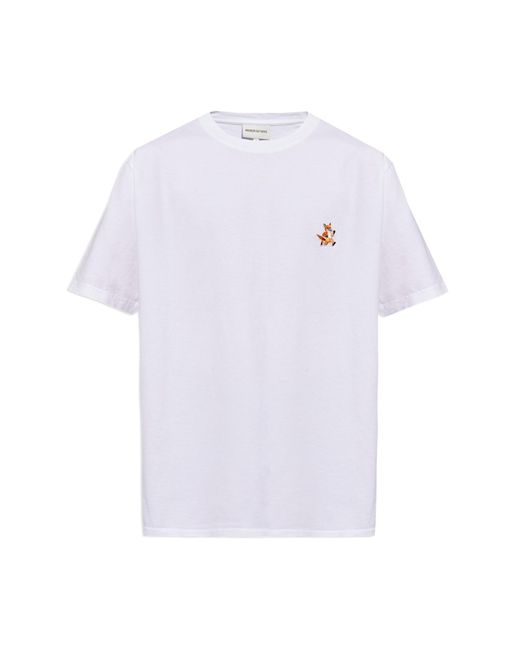 Maison Kitsuné White T-Shirt With Logo for men