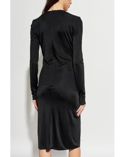 Versace Black Dress With Decorative Draping